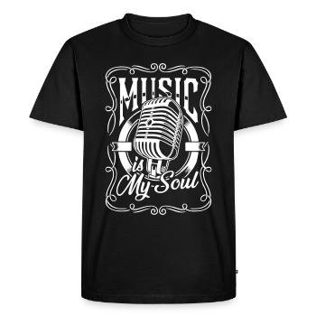 La musique, c’est mon âme - T-shirt Premium bio Homme - noir - Devant - Nico (187cm)