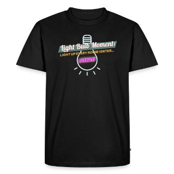 Electrician Light Bulb Moment Funny tshirt - Men's Premium Organic T-Shirt - black - Front - Nico (187cm)