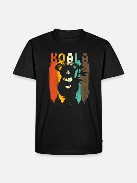 Koala Koala bear retro vintage gift - Men's Premium Organic T-Shirt - black