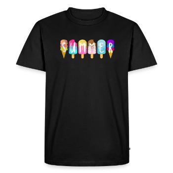 Crème glacée fondante Vacances d’été chaudes 2022 Retro V - T-shirt Premium bio Homme - noir - Devant - Nico (187cm)