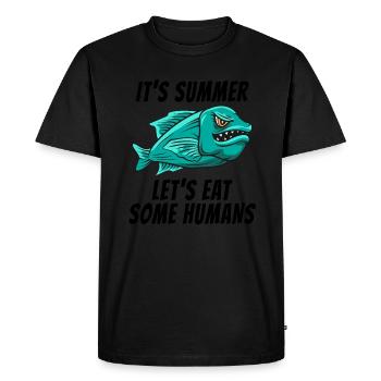 Drôle de poisson effrayant Un été Horreur Effrayant Été - T-shirt Premium bio Homme - noir - Devant - Nico (187cm)