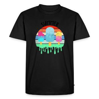 Crème glacée fondante Vacances d’été chaudes Rétro Vintag - T-shirt Premium bio Homme - noir - Devant - Nico (187cm)