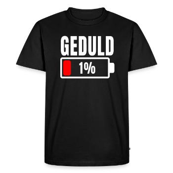 Patience at 1% Funny Phrase and Ironic Idea Out Of - Men's Premium Organic T-Shirt - black - Front - Nico (187cm)