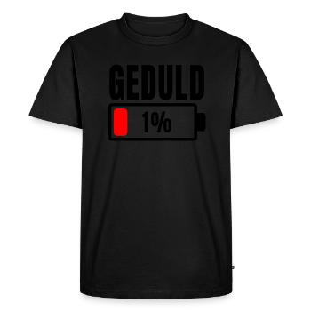 Patience at 1% Funny Phrase and Ironic Idea Out Of - Men's Premium Organic T-Shirt - black - Front - Nico (187cm)