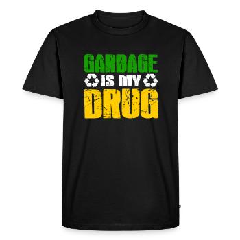 Garbage Is My Drug Garbage Man Retro Gift idea - Men's Premium Organic T-Shirt - black - Front - Nico (187cm)