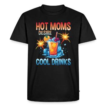 Hot Moms Cool Drinks Summer Cocktail Party Motif - T-shirt Premium bio Homme - noir - Devant - Nico (187cm)