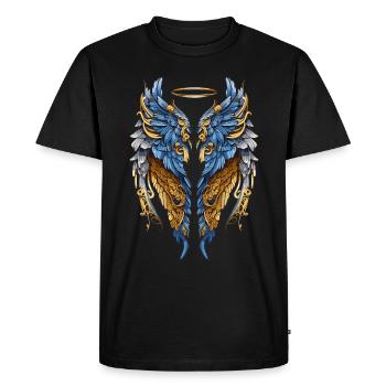 Ukraine Ailes Ange Liberté - T-shirt Premium bio Homme - noir - Devant - Nico (187cm)