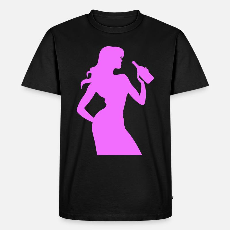 Frau Spass Silhouette - Männer Premium Bio T-Shirt - Schwarz