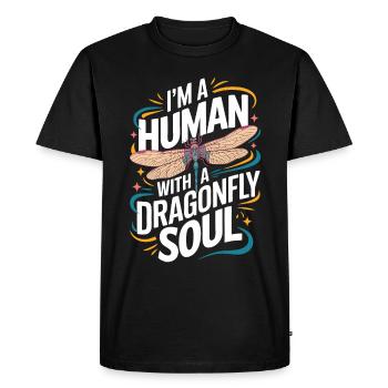 Dragonfly Dragonflies Insects Nature - Men's Premium Organic T-Shirt - black - Front - Nico (187cm)
