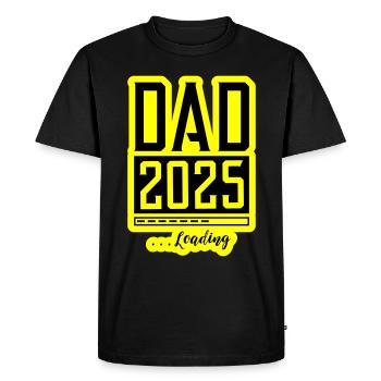 Papa 2025 Chargement Papa - T-shirt Premium bio Homme - noir - Devant - Nico (187cm)