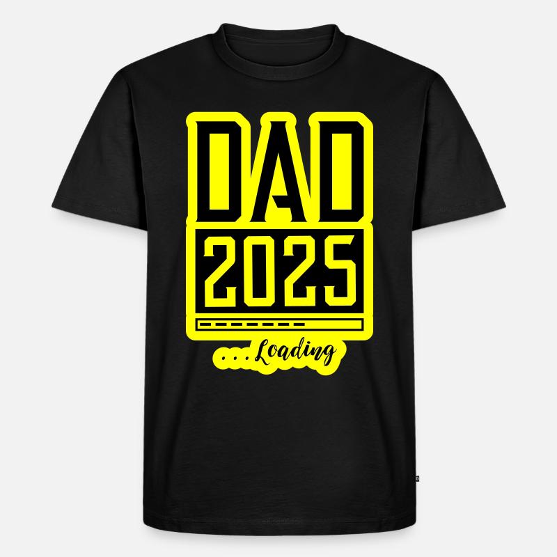 Dad 2025 Loading Papa - Männer Premium Bio T-Shirt - Schwarz