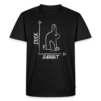 Lapin de l’illusion d’optique - T-shirt Premium bio Homme - noir - Devant - Nico (187cm)