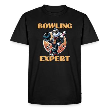 Expert en quilles - T-shirt Premium bio Homme - noir - Devant - Nico (187cm)