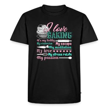 Baker I Love Baking - Men's Premium Organic T-Shirt - black - Front - Nico (187cm)