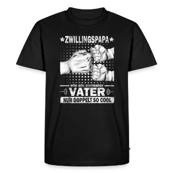Zwillingspapa Vatertag Papa zwillinge Geschenk - Männer Premium Bio T-Shirt - Schwarz - Vorne - Nico (187cm)