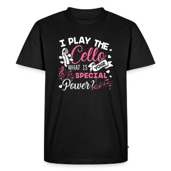 Violoncelle Je joue du violoncelle - T-shirt Premium bio Homme - noir - Devant - Nico (187cm)