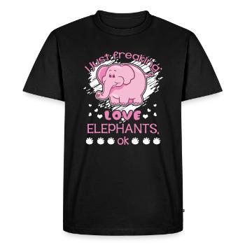 Elephant Freaking Love Elephants - T-shirt Premium bio Homme - noir - Devant - Nico (187cm)