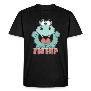 Hippo Cute Hippo - Men's Premium Organic T-Shirt - black - Front - Nico (187cm)