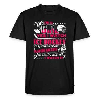 Hockey sur glace J'aime le hockey sur glace - T-shirt Premium bio Homme - noir - Devant - Nico (187cm)