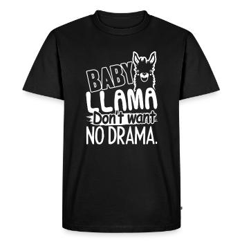 Lama Baby Llama ne veut pas de drame - T-shirt Premium bio Homme - noir - Devant - Nico (187cm)
