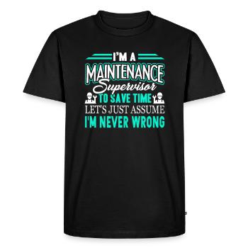 Je suis un superviseur de la maintenance - T-shirt Premium bio Homme - noir - Devant - Nico (187cm)