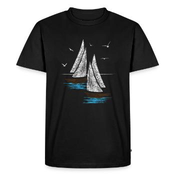 Voile marin voilier skipper voilier hobby - T-shirt Premium bio Homme - noir - Devant - Nico (187cm)