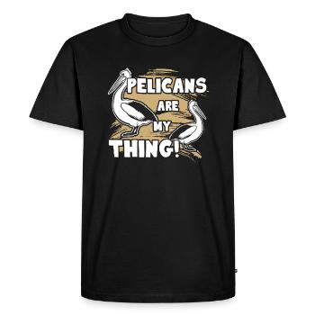Les pélicans sont ma chose - T-shirt Premium bio Homme - noir - Devant - Nico (187cm)
