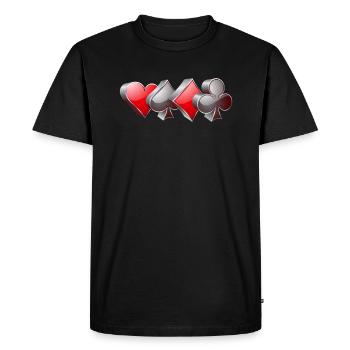 Poker Color Poker - Men's Premium Organic T-Shirt - black - Front - Nico (187cm)