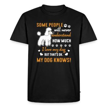 Poodle I Love My Poodle - Men's Premium Organic T-Shirt - black - Front - Nico (187cm)