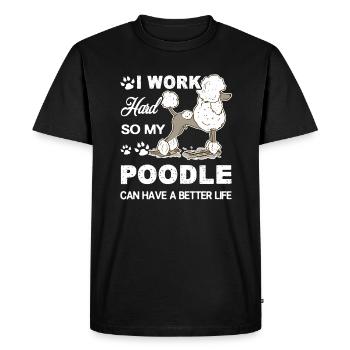 Caniche aime mon caniche - T-shirt Premium bio Homme - noir - Devant - Nico (187cm)