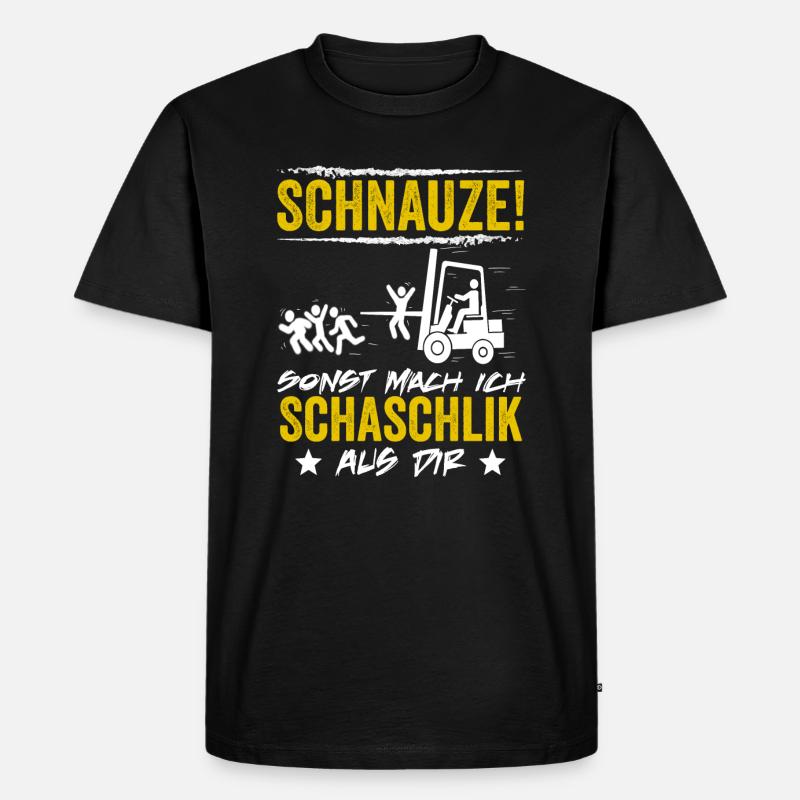 Lagerist Gabelstapler Stapler Staplerfahrer - Männer Premium Bio T-Shirt - Schwarz