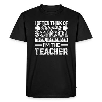 Teacher I'm The Teacher - Men's Premium Organic T-Shirt - black - Front - Nico (187cm)