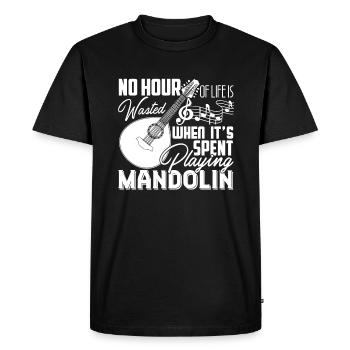 Mandolin Time Spent Playing Mandolin - Men's Premium Organic T-Shirt - black - Front - Nico (187cm)