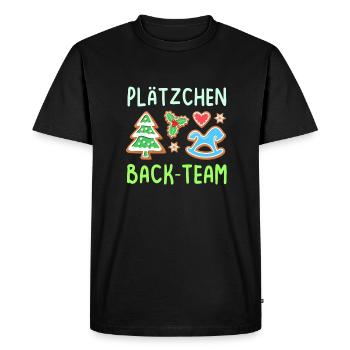 Das ist mein Plätzchen Backshirt backen - Männer Premium Bio T-Shirt - Schwarz - Vorne - Nico (187cm)