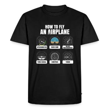 Pilote d’avion Pilote Pilote - T-shirt Premium bio Homme - noir - Devant - Nico (187cm)