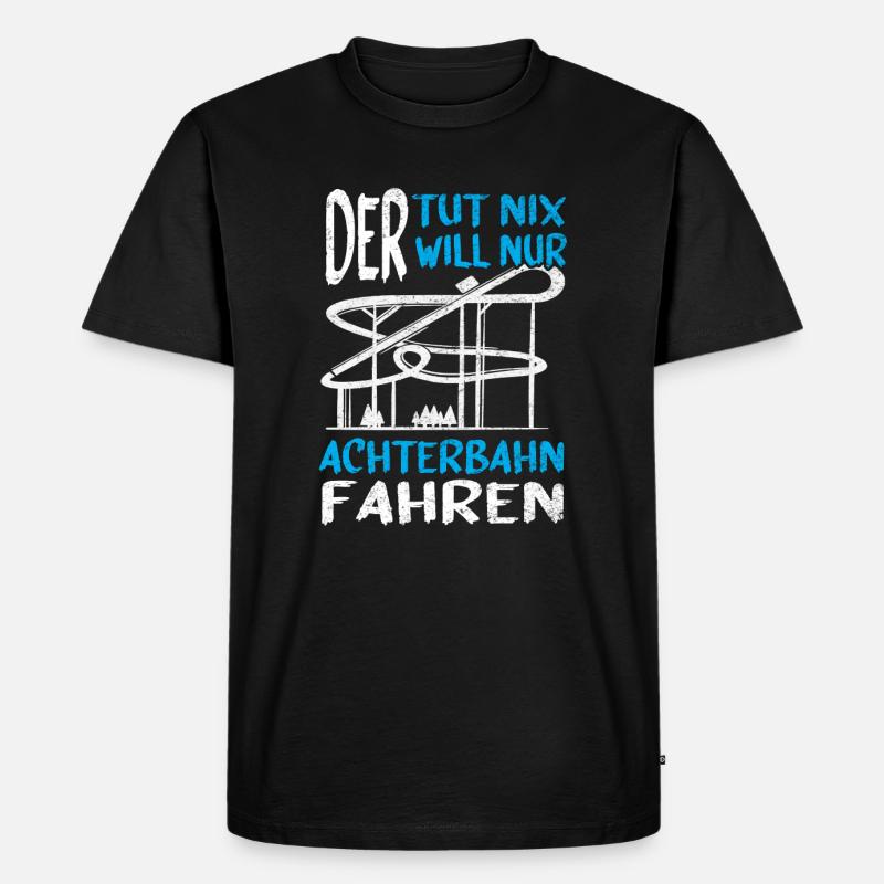 Achterbahn Freizeitpark Rollercoaster - Männer Premium Bio T-Shirt - Schwarz