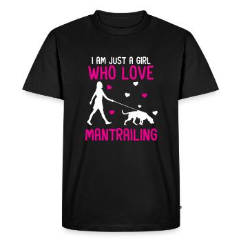 Mantrailing Dog Sport Tracking Dog - Men's Premium Organic T-Shirt - black - Front - Nico (187cm)
