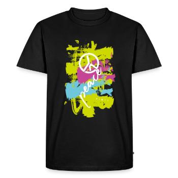 Couleur paix - T-shirt Premium bio Homme - noir - Devant - Nico (187cm)