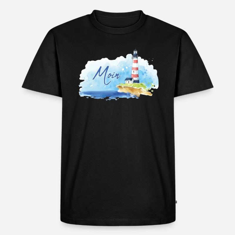 Leuchtturm mit Moin - Männer Premium Bio T-Shirt - undefined