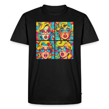 Funny pop art - Men's Premium Organic T-Shirt - black - Front - Nico (187cm)