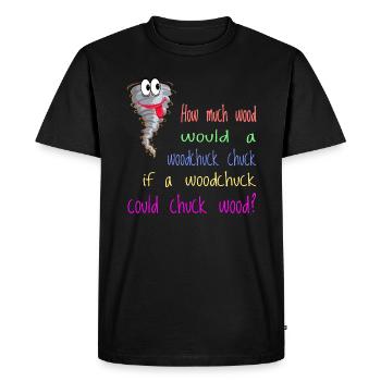 Zungenbrecher woodchuck Tongue Twister - T-shirt Premium bio Homme - noir - Devant - Nico (187cm)
