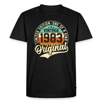 Millésime 1983 Original - T-shirt Premium bio Homme - noir - Devant - Nico (187cm)