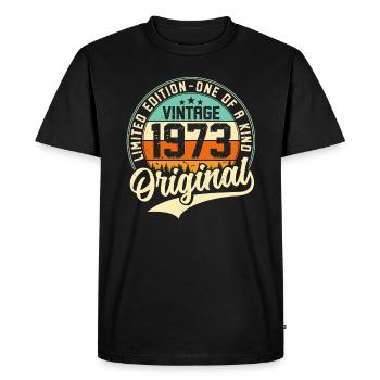 Vintage 1973 Original - Men's Premium Organic T-Shirt - black - Front - Nico (187cm)
