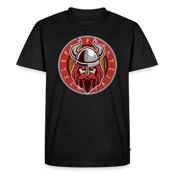 Vikings Odin | Guerrier Ravengott Walhalla Valknut - T-shirt Premium bio Homme - noir - Devant - Nico (187cm)