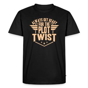 Scénariste - Toujours préparez-vous pour le twist de l’intrigue - T-shirt Premium bio Homme - noir - Devant - Nico (187cm)