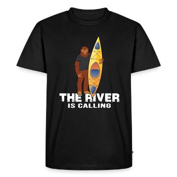 kayak ice canoe ice paddle canoe "river is calling" - Men's Premium Organic T-Shirt - black - Front - Nico (187cm)