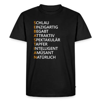 Sebastian Name Geschenk - Männer Premium Bio T-Shirt - Schwarz - Vorne - Nico (187cm)