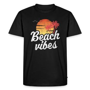 Beach Vibes - Men's Premium Organic T-Shirt - black - Front - Nico (187cm)