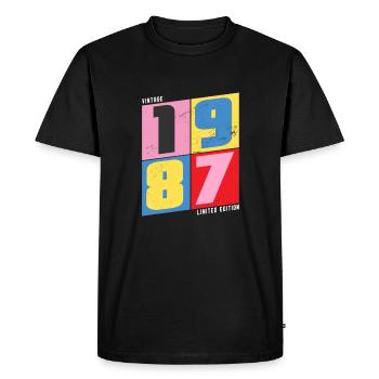 1987 vintage - Men's Premium Organic T-Shirt - black - Front - Nico (187cm)