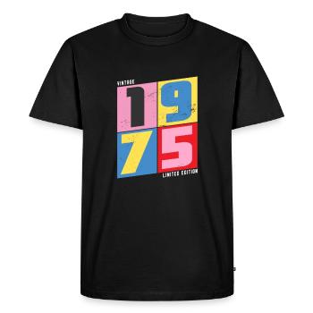 1975 vintage - Men's Premium Organic T-Shirt - black - Front - Nico (187cm)
